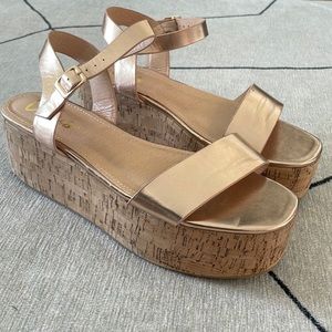 Lulu’s Rose Gold Platform Espadrilles